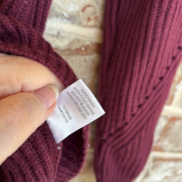 Ann Taylor Burgundy Lace-Up Knit Sweater - Picture 9 of 10